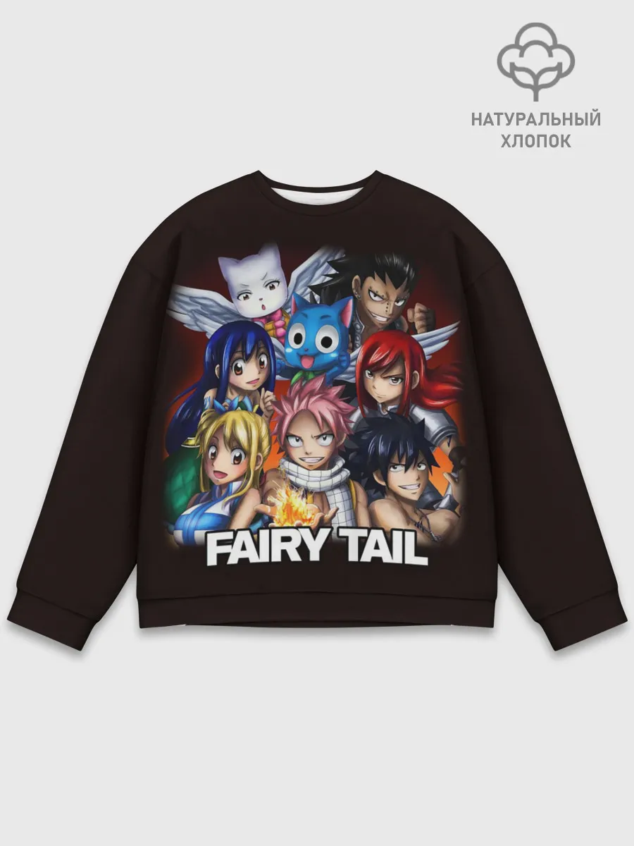 Мужской свитшот базовый / Fairy Tail logo and heroes