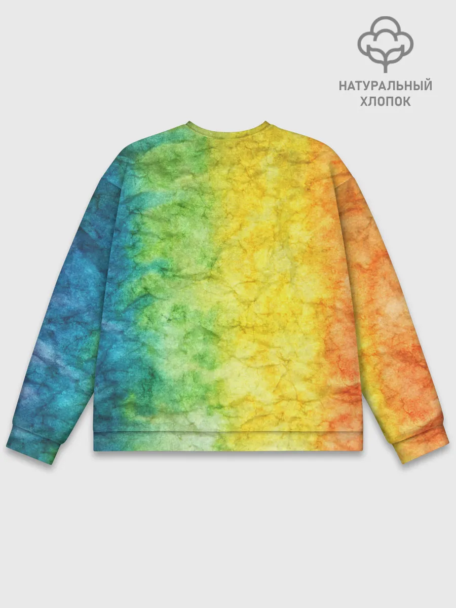 Мужской свитшот базовый / разноцветный акварель градиент
