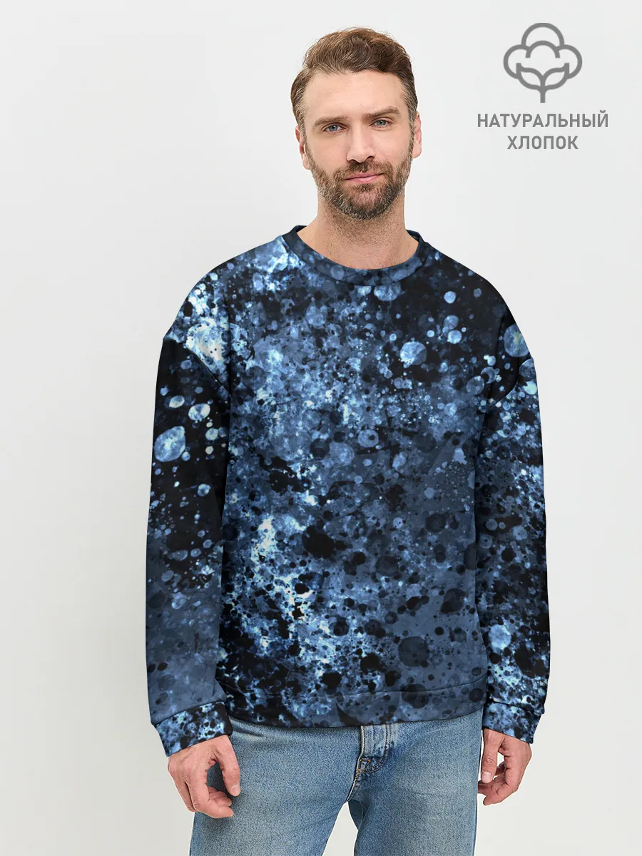 Мужской свитшот базовый / абстракция жидкость