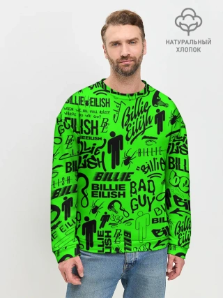 Мужской свитшот базовый / BILLIE EILISH | БИЛЛИ АЙЛИШ LOGOBOMBING