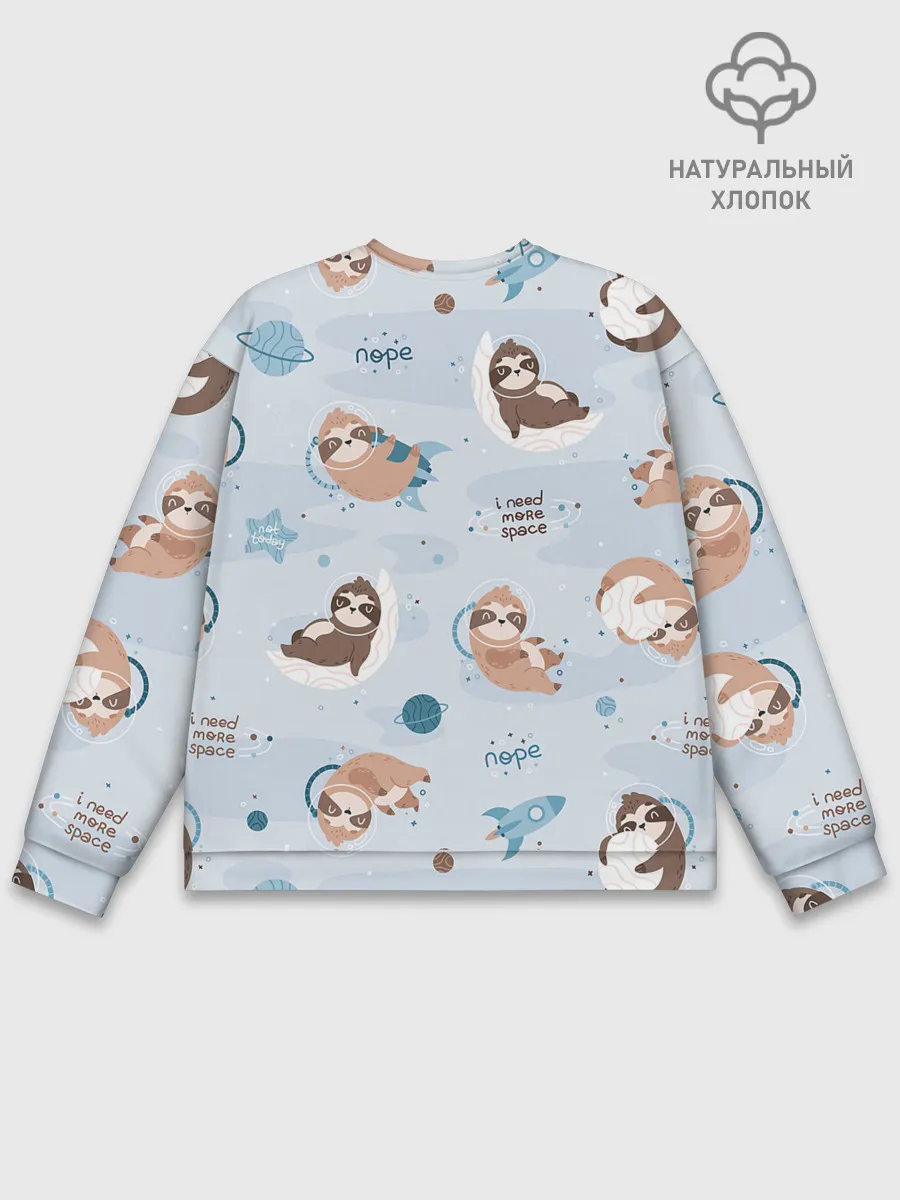 Мужской свитшот базовый / Паттерн ленивец космос полет
