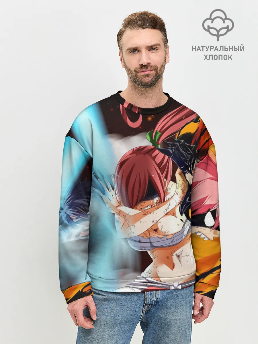 Мужской свитшот базовый / Нацу и Грей против Эльзы