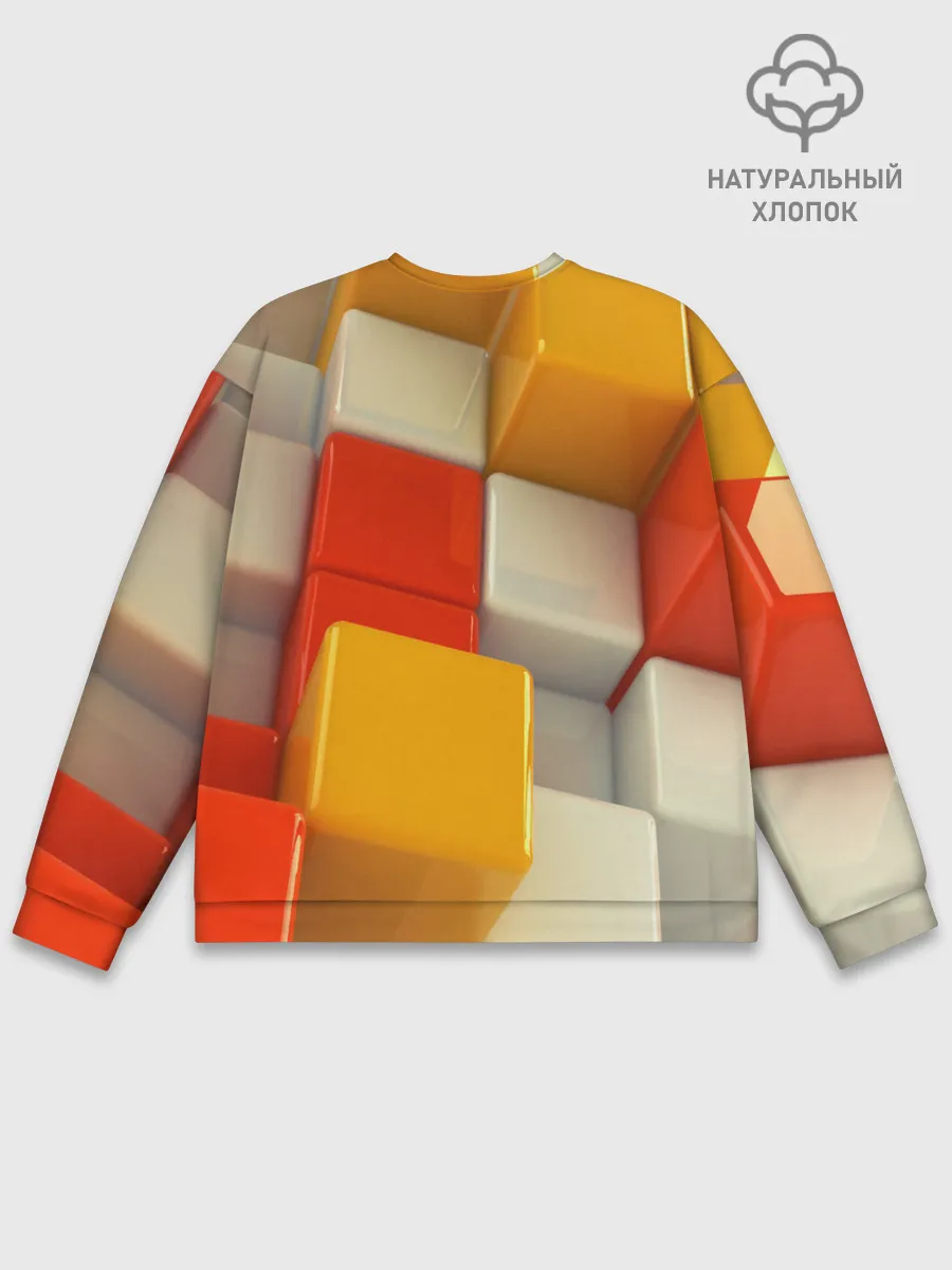 Мужской свитшот базовый / КУБЫ 3D