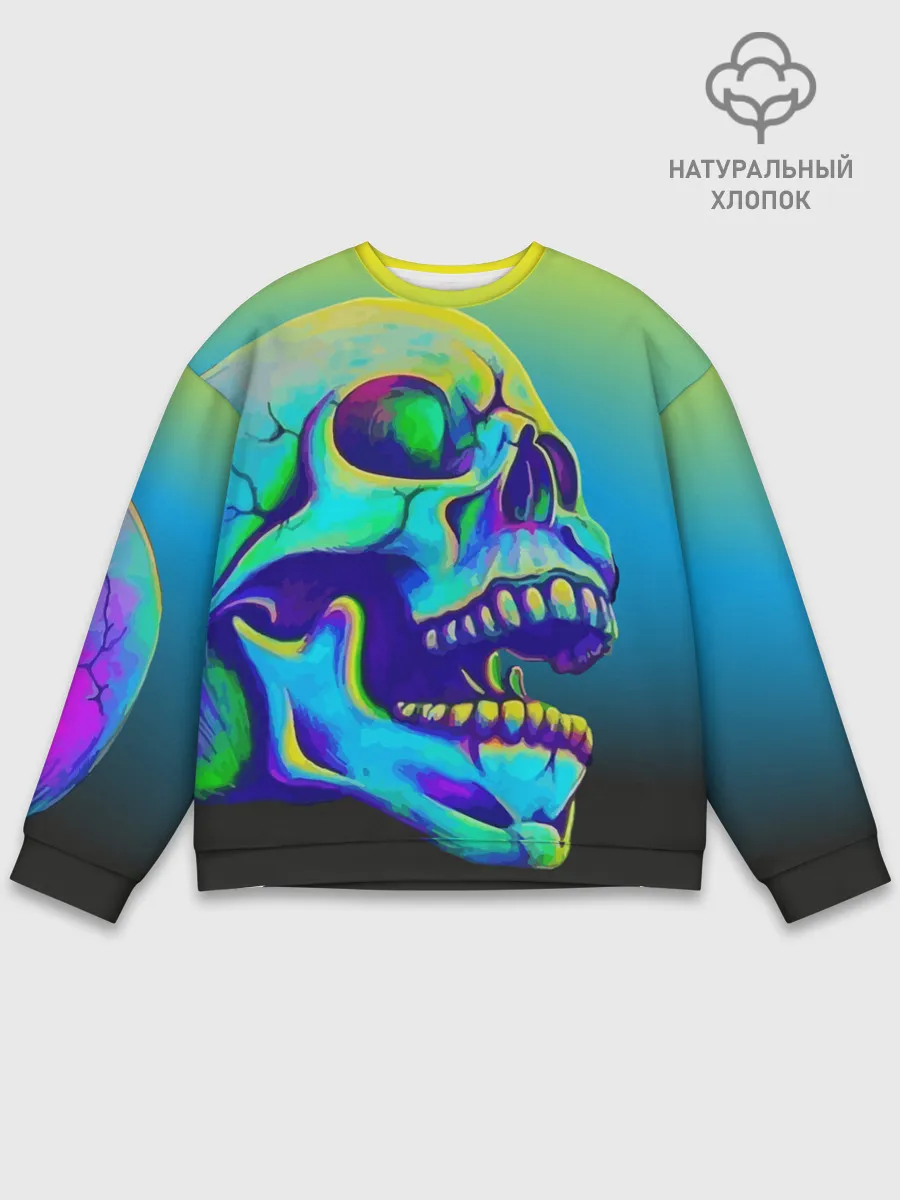 Мужской свитшот базовый / Neon skull