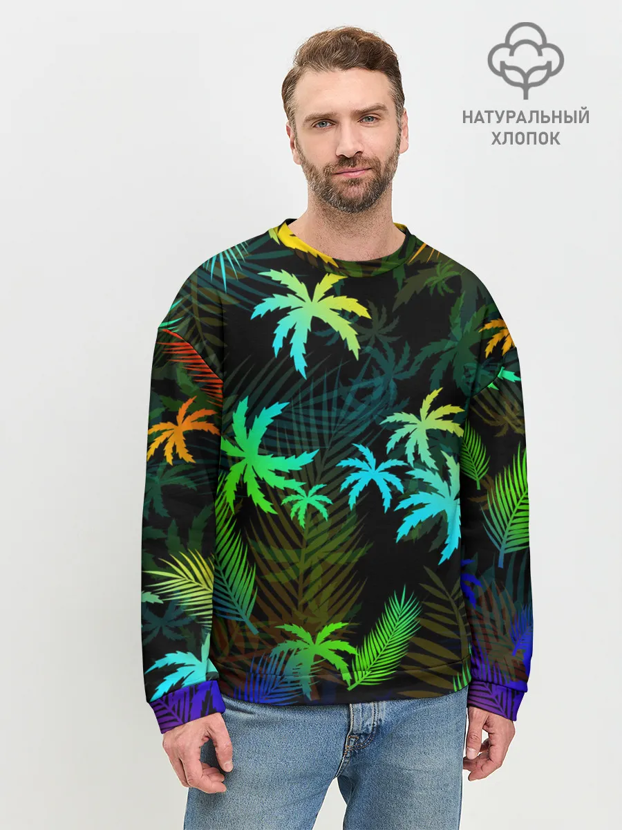 Мужской свитшот базовый / ПАЛЬМЫ / ТРОПИКИ