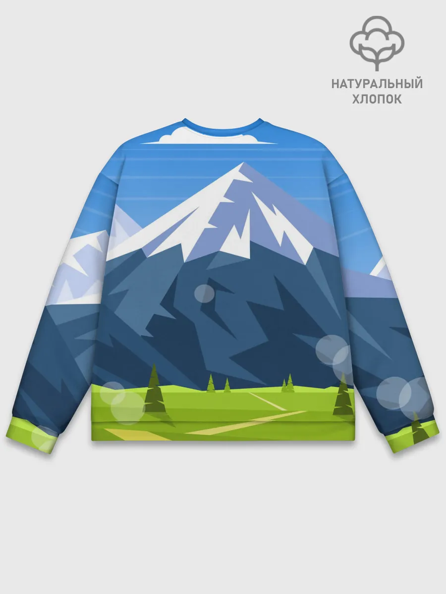 Мужской свитшот базовый / Горы пейзаж природа вектор