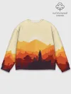 Мужской свитшот базовый / Горы закат пейзаж лиса арт