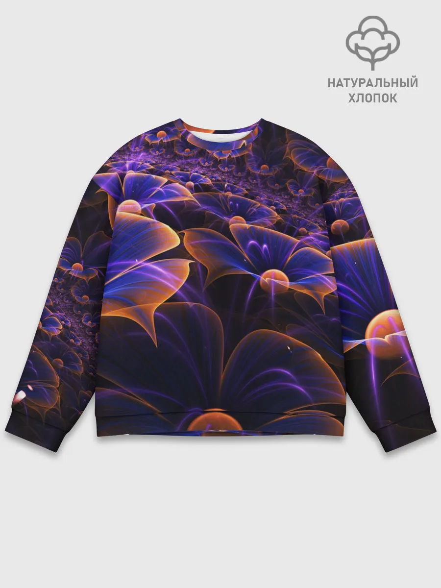 Мужской свитшот базовый / Цветки во тьме