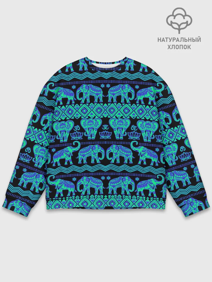 Мужской свитшот базовый / Слоны | Узоры