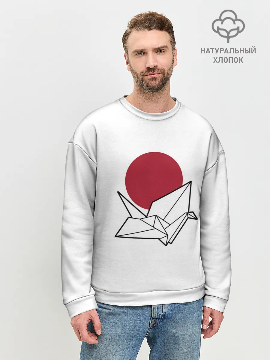 Мужской свитшот базовый / БУМАЖНЫЙ ЖУРАВЛЬ | PAPER CRANE