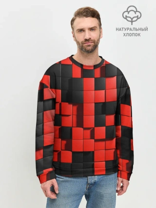 Мужской свитшот базовый / КУБИКИ 3D