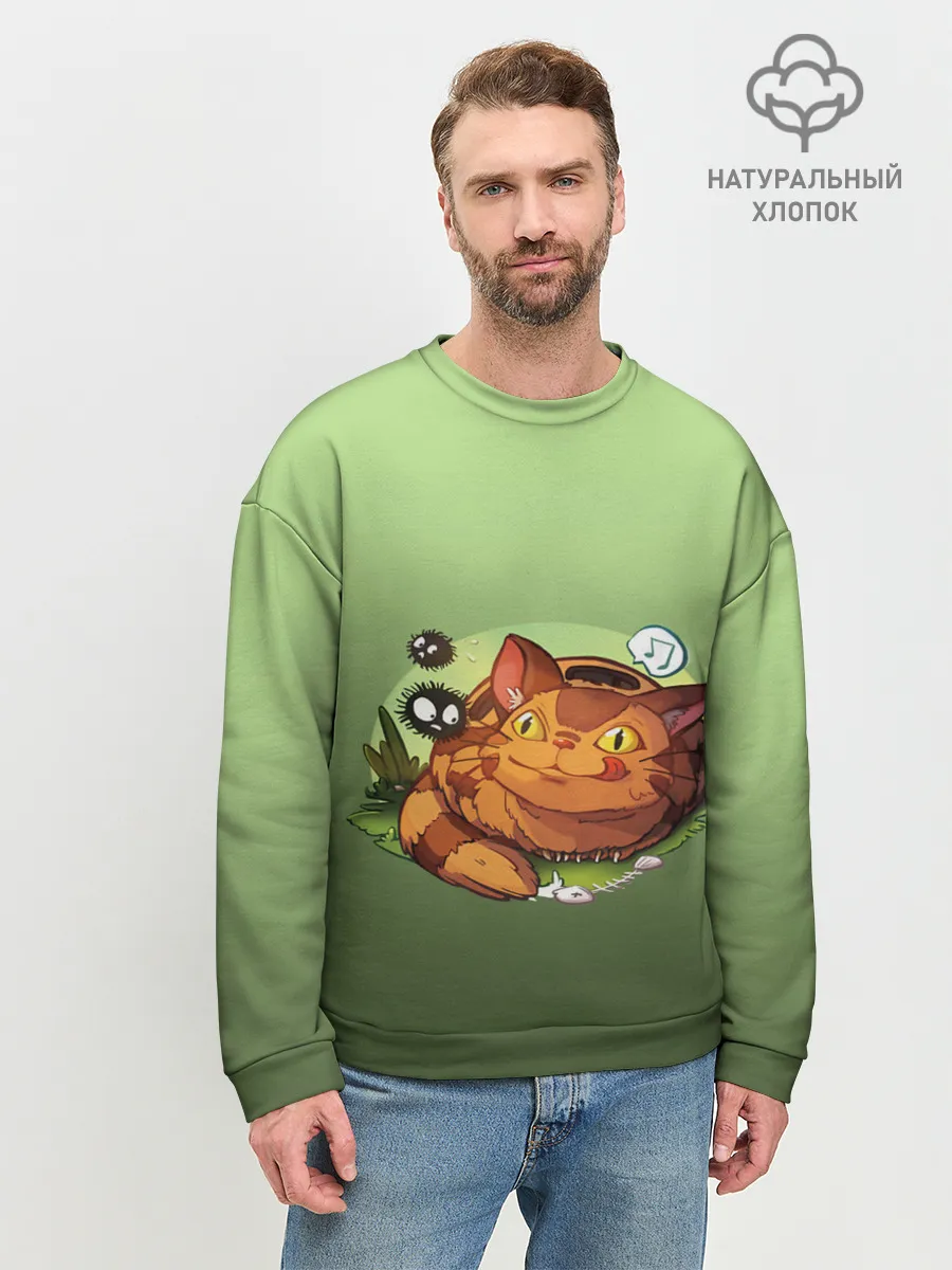 Мужской свитшот базовый / Catbus Studio Ghibli Котобус