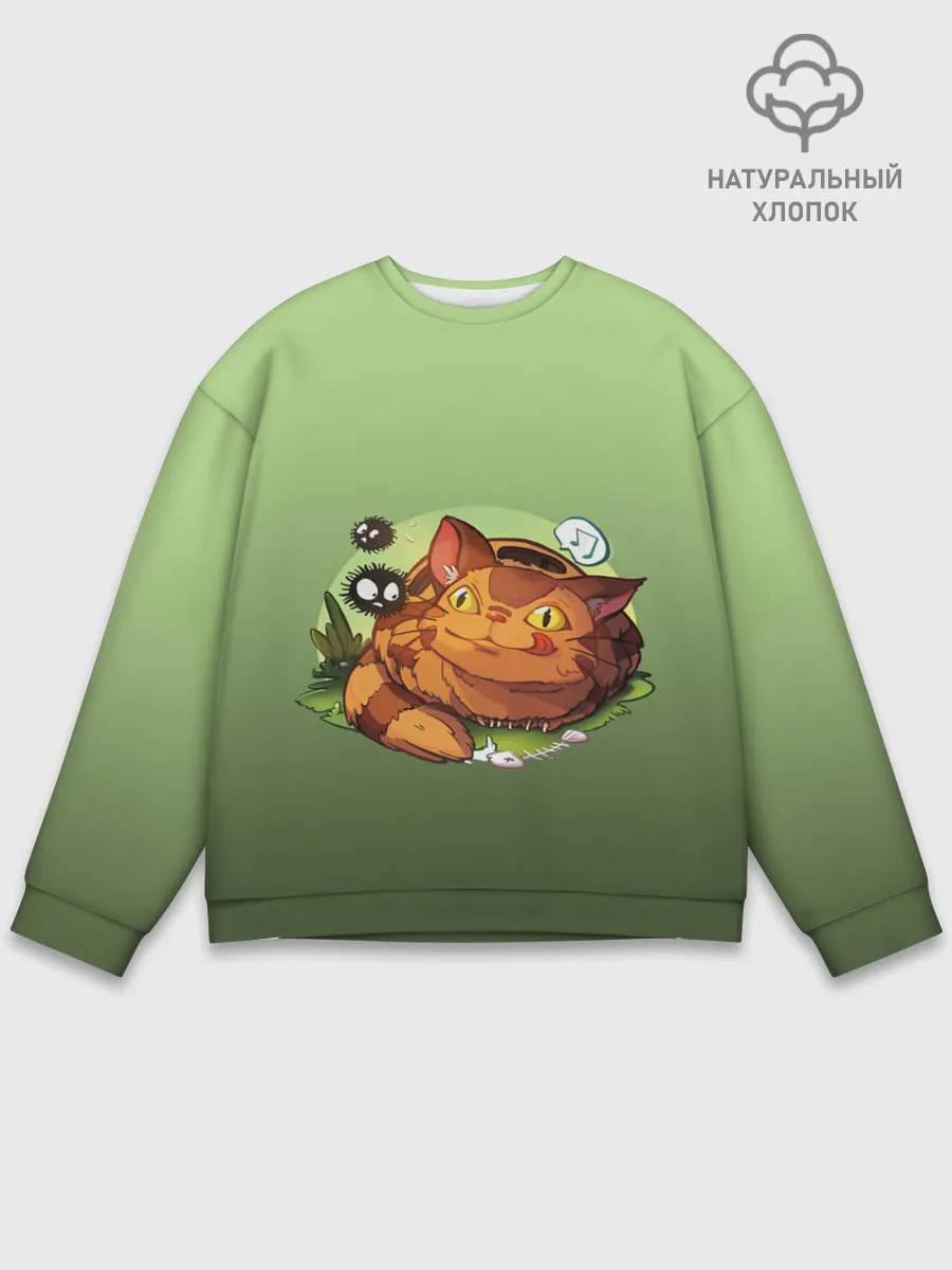 Мужской свитшот базовый / Catbus Studio Ghibli Котобус