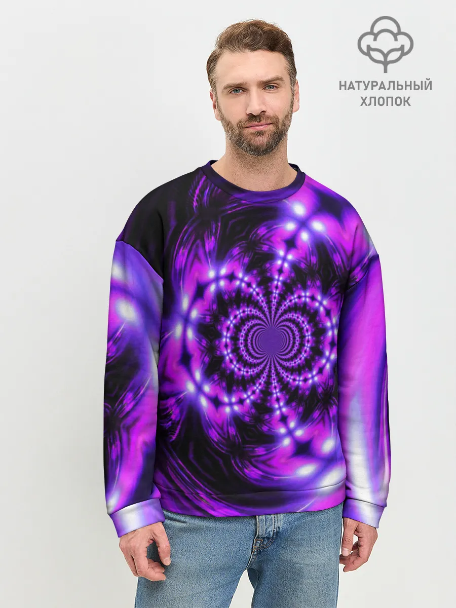 Мужской свитшот базовый / НЕОНОВЫЙ ФРАКТАЛ