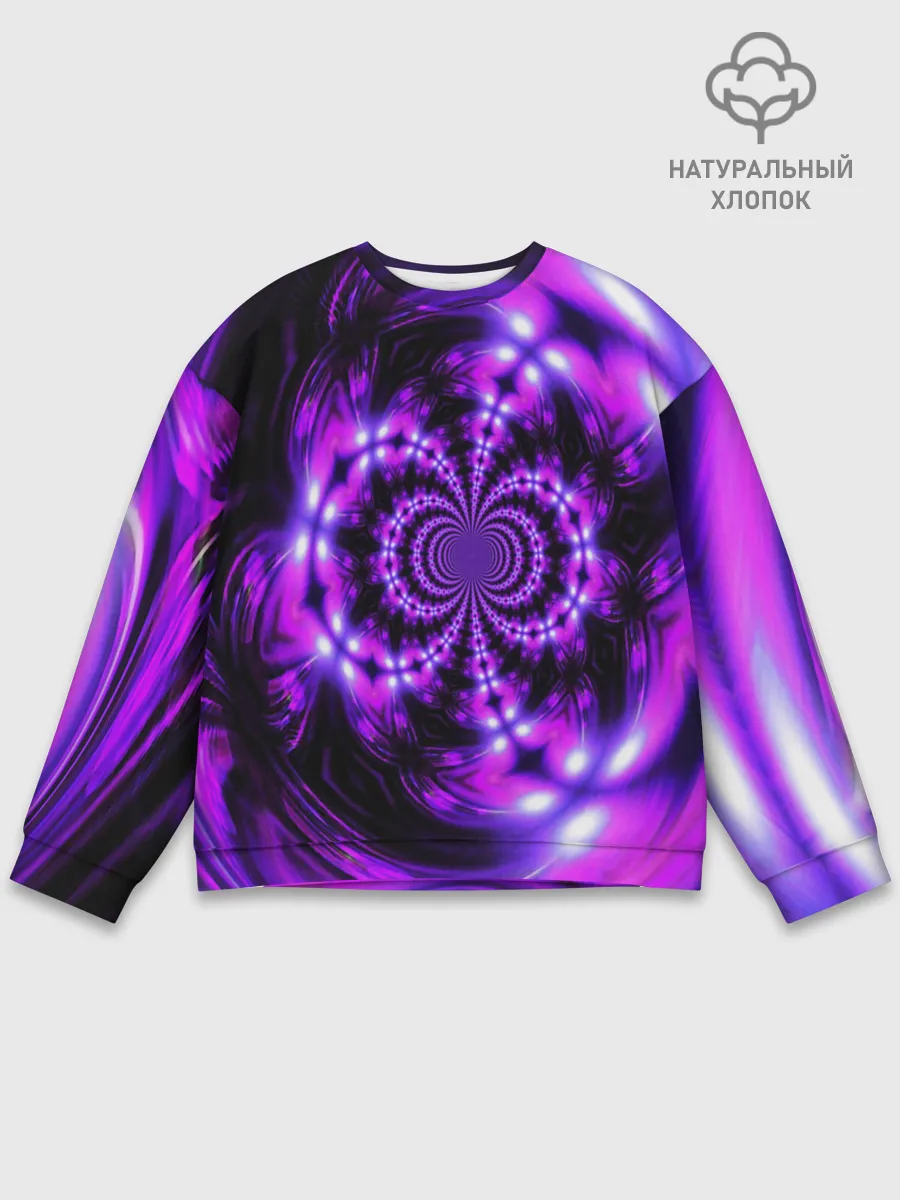 Мужской свитшот базовый / НЕОНОВЫЙ ФРАКТАЛ