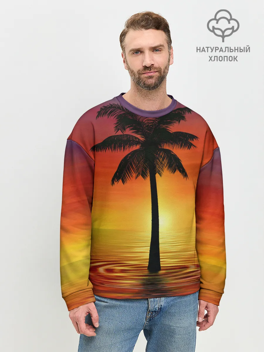 Мужской свитшот базовый / ТРОПИЧЕСКИЕ ПАЛЬМЫ.