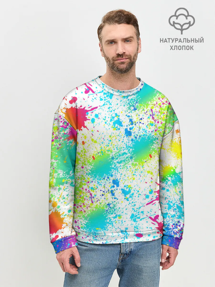 Мужской свитшот базовый / БРЫЗГИ НЕОНА