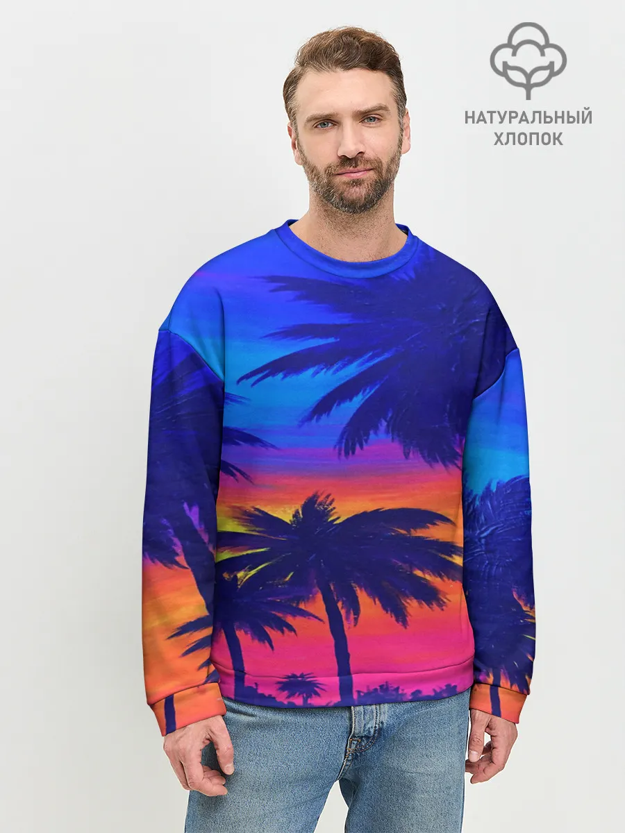 Мужской свитшот базовый / ТРОПИКИ НЕОН