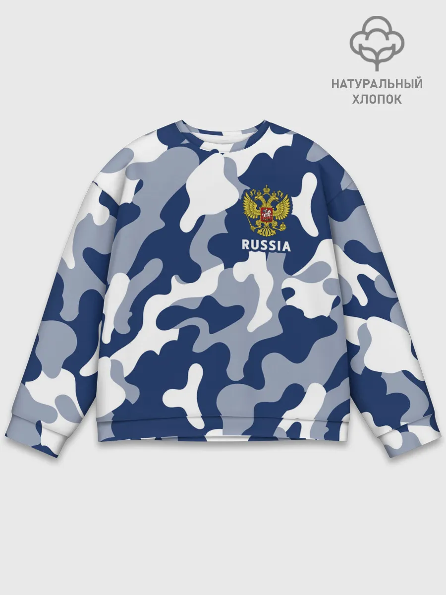 Мужской свитшот базовый / RUSSIA / РОССИЯ