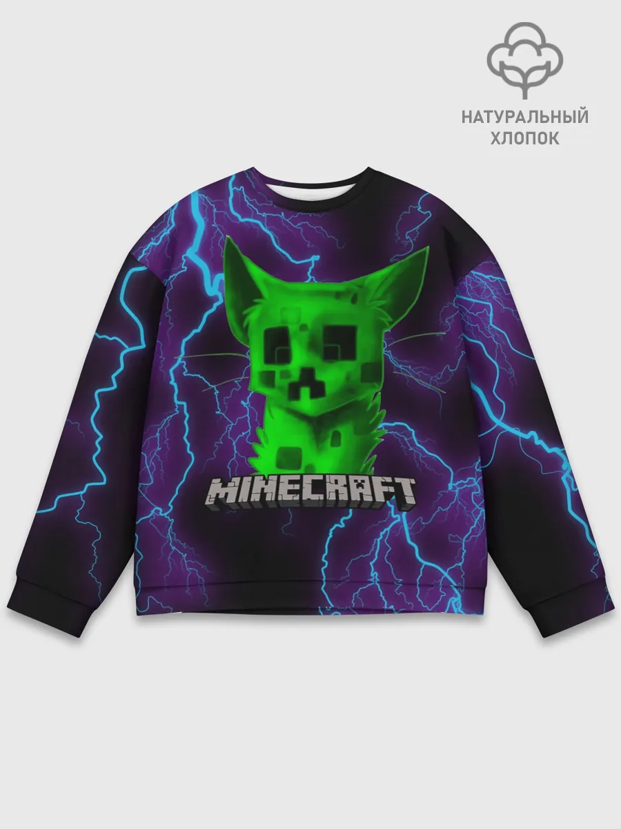 Мужской свитшот базовый / MINECRAFT CREEPER CAT