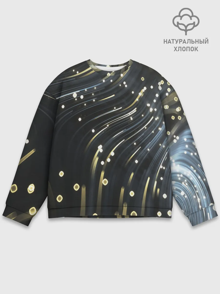 Мужской свитшот базовый / Абстракция искры полосы боке
