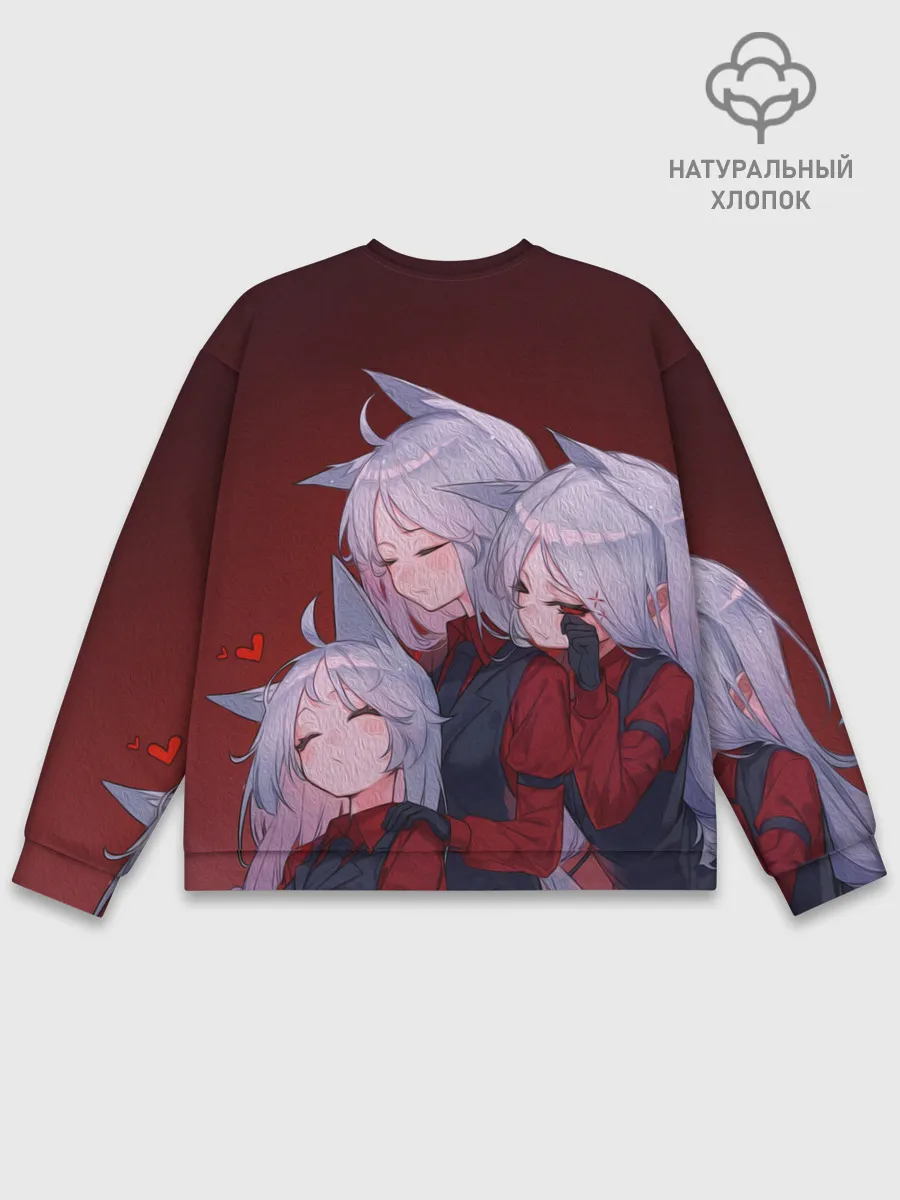 Мужской свитшот базовый / Cerberus обнимаются втроем Helltaker