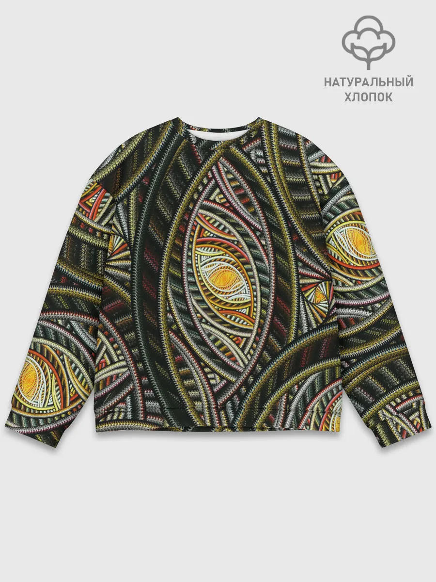 Мужской свитшот базовый / Абстракция глаз узор линии