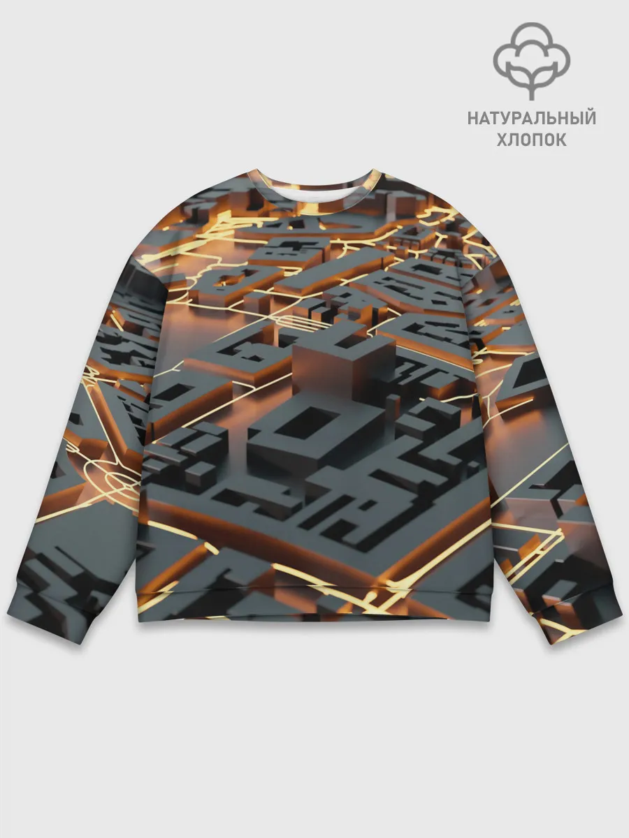 Мужской свитшот базовый / 3D абстрактная схема