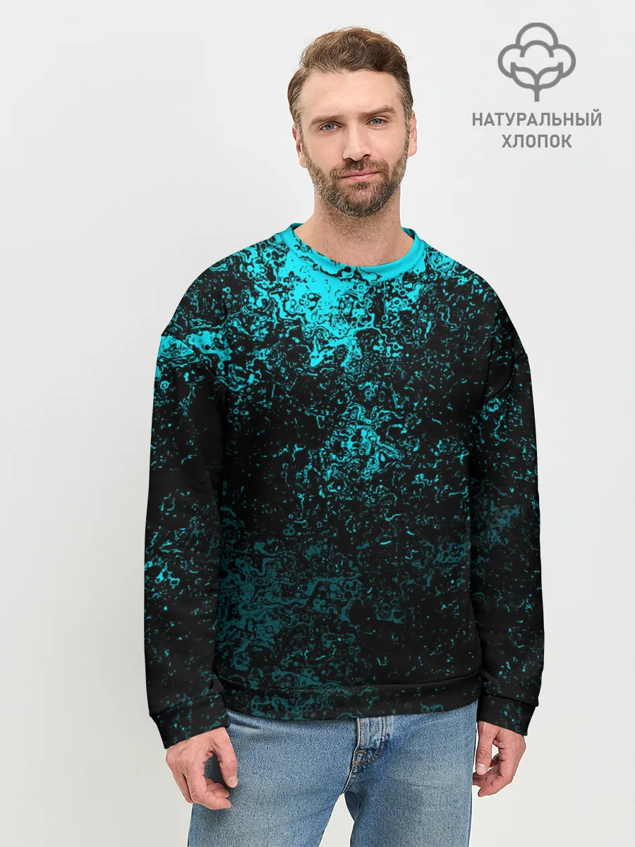 Мужской свитшот базовый / БРЫЗГИ-КРАСОК НЕОН