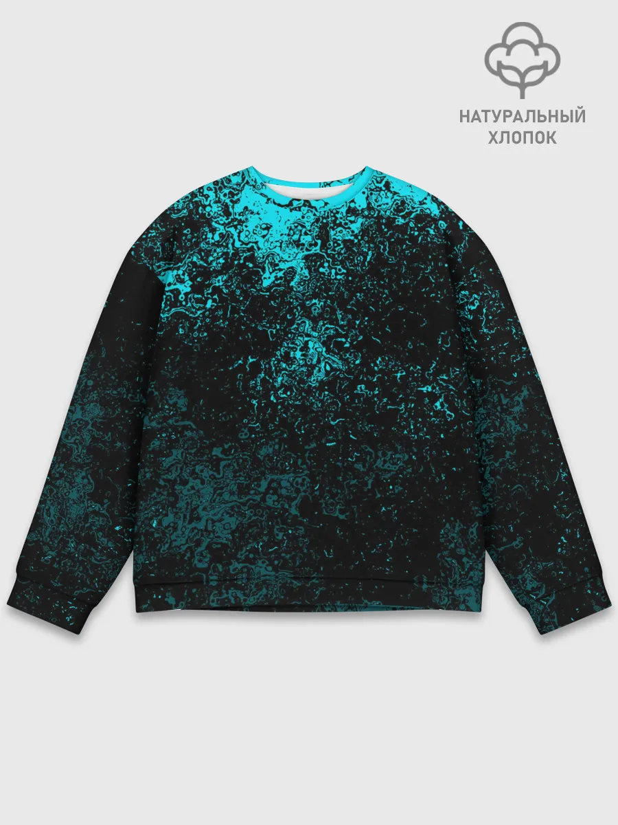 Мужской свитшот базовый / БРЫЗГИ-КРАСОК НЕОН