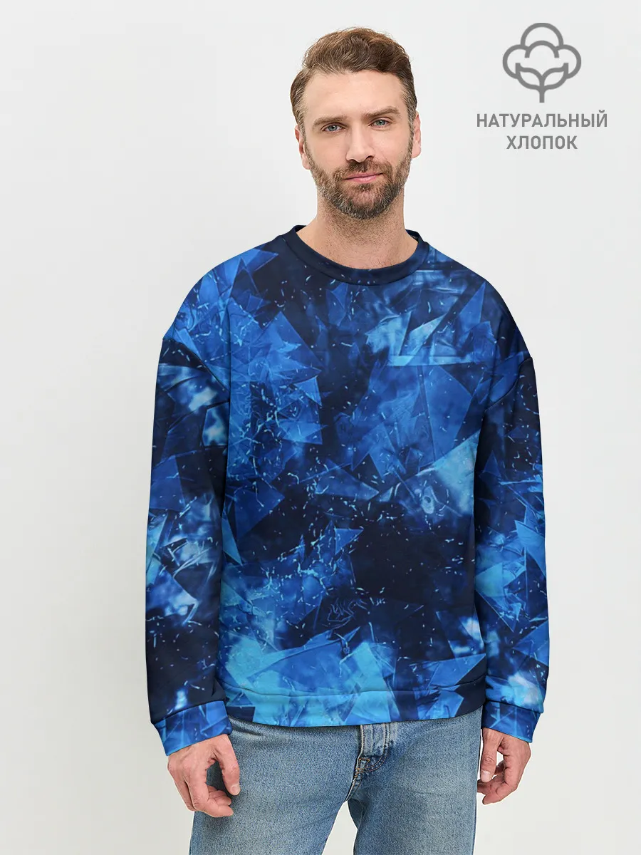 Мужской свитшот базовый / Blue Abstraction