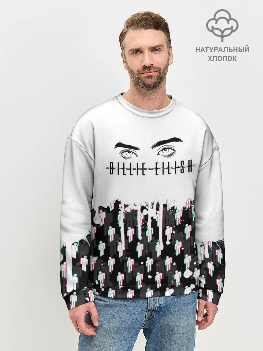 Мужской свитшот базовый / BILLIE EILISH GLITCH