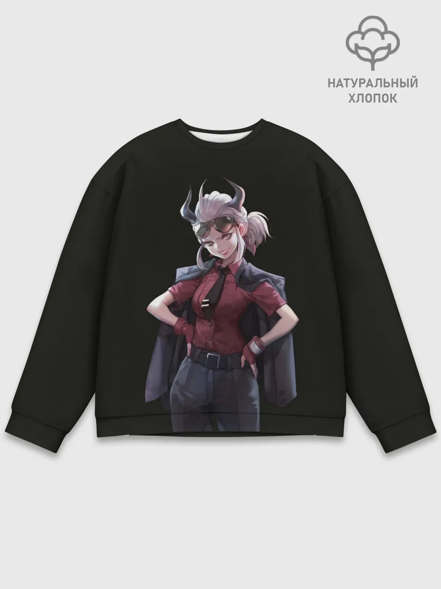 Мужской свитшот базовый / Героиня Helltaker стоит