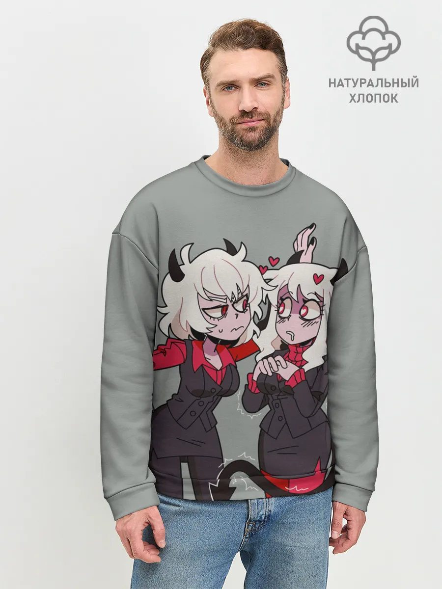 Мужской свитшот базовый / Здрада разговаривает Helltaker