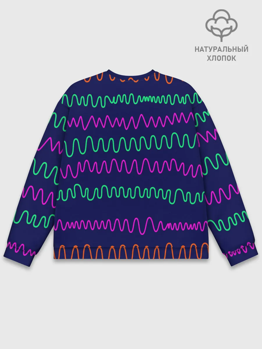 Мужской свитшот базовый / Линии разными ручками на синем