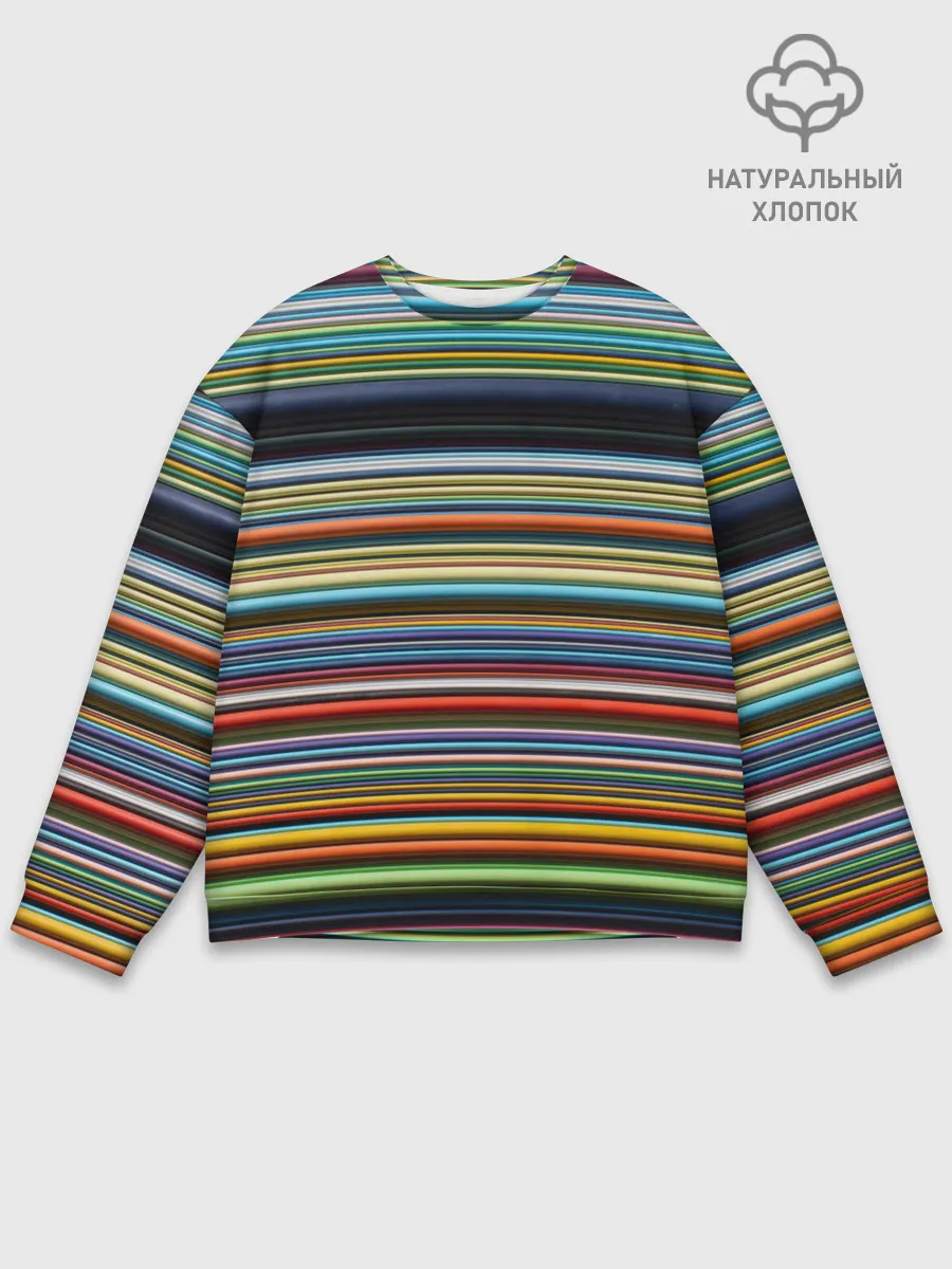 Мужской свитшот базовый / РАзноцыетные линии полосы хаос