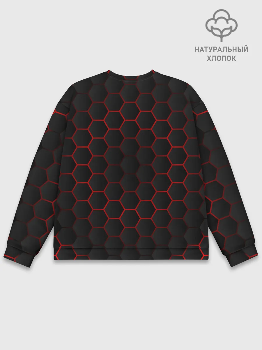 Мужской свитшот базовый / 3D black & red
