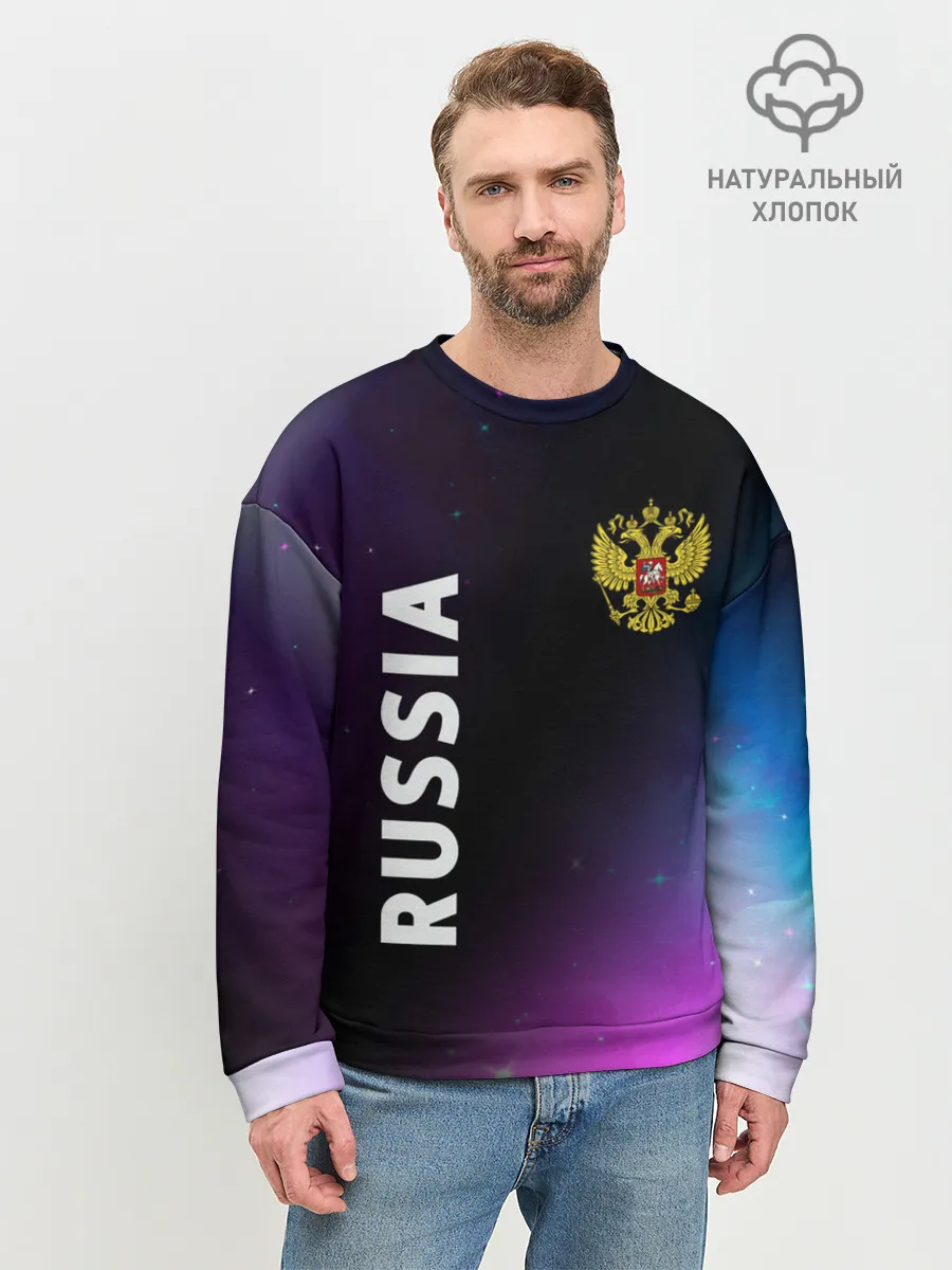 Мужской свитшот базовый / RUSSIA / РОССИЯ