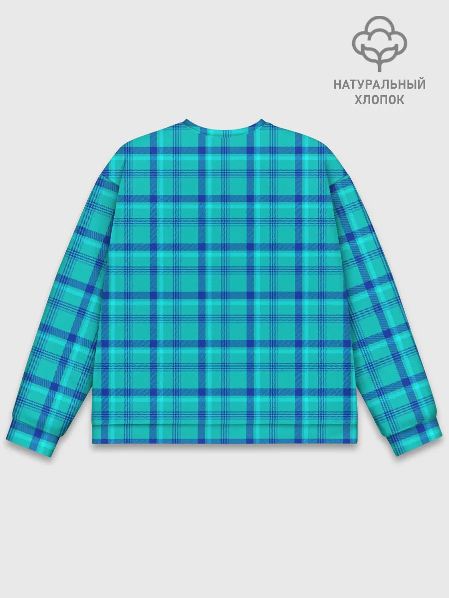 Мужской свитшот базовый / Голубая клеточка