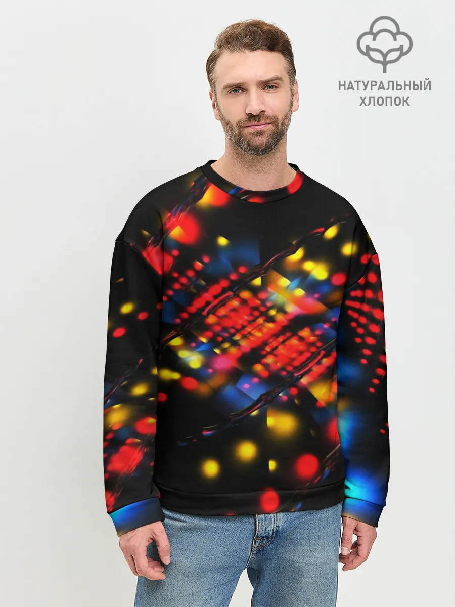 Мужской свитшот базовый / Fractal Digital 3D