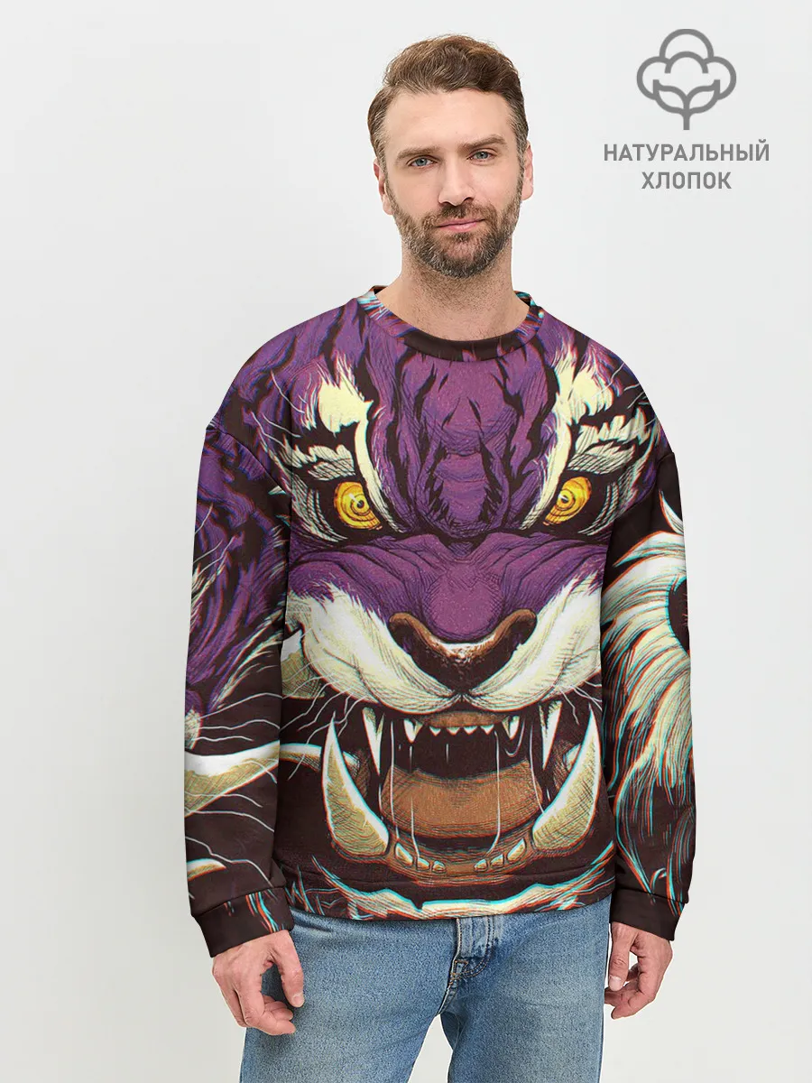 Мужской свитшот базовый / Маска тигра