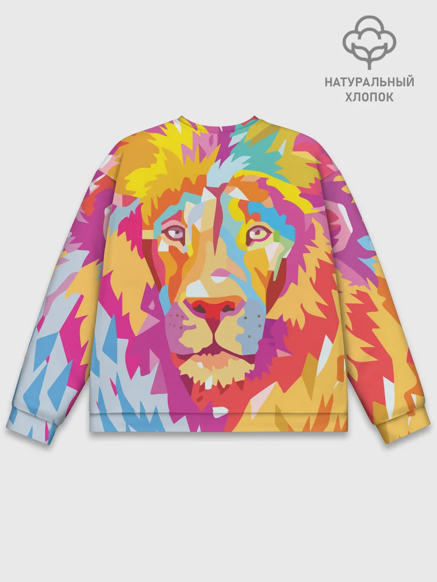 Мужской свитшот базовый / Акварельный лев