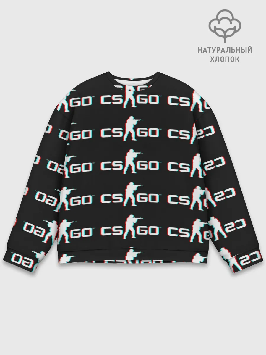 Мужской свитшот базовый / CSGO GLITCH LOGO