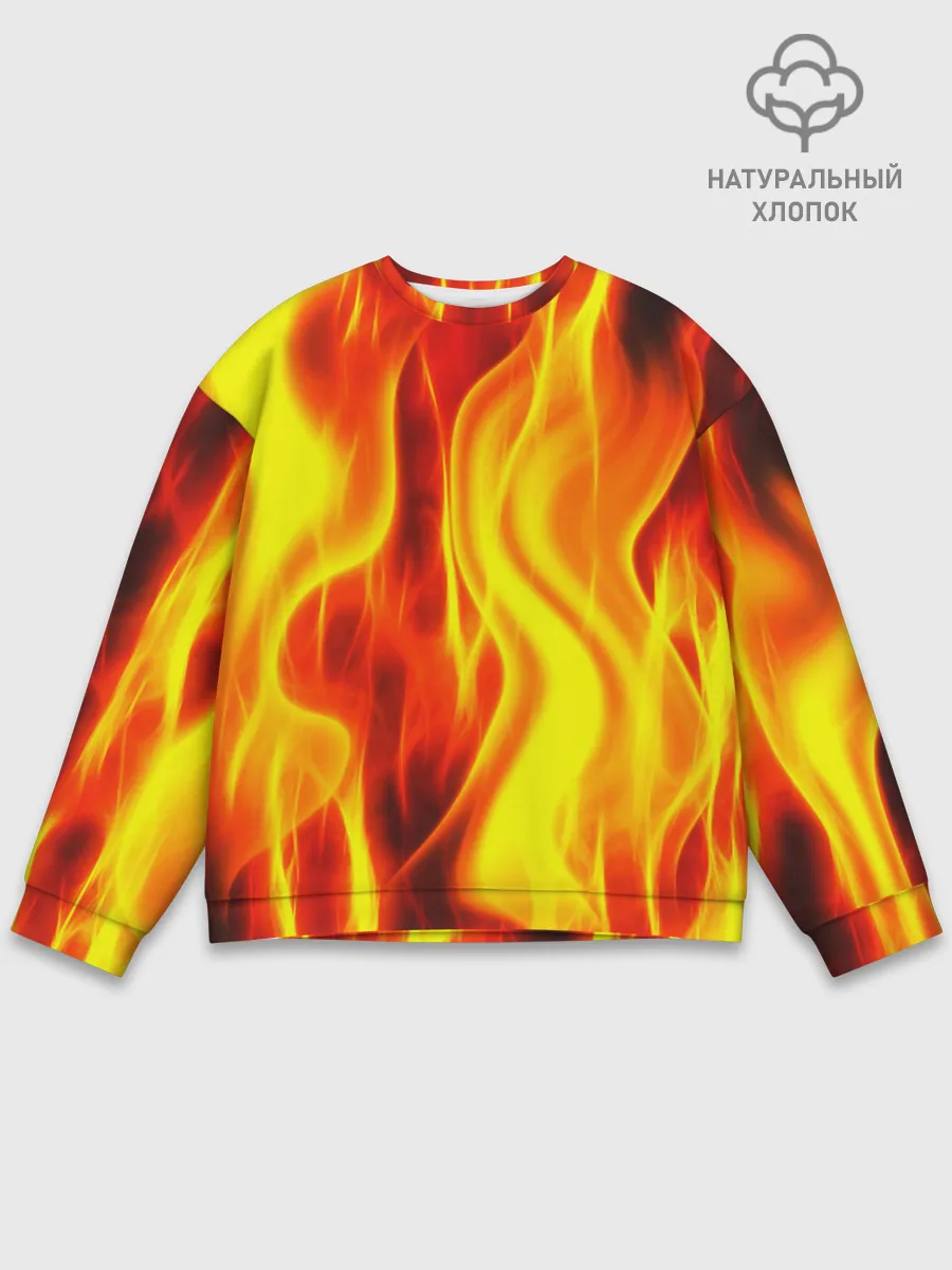 Мужской свитшот базовый / Неон Огонь