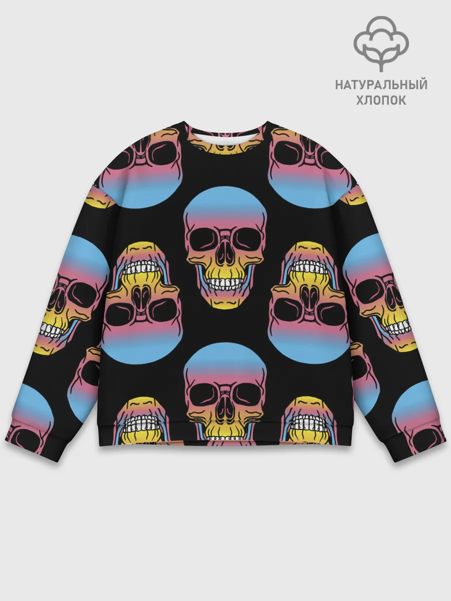 Мужской свитшот базовый / Neon skull