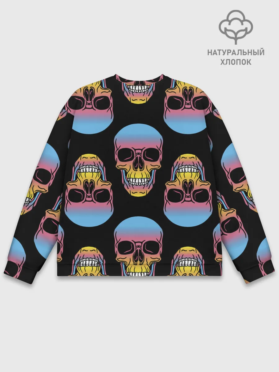 Мужской свитшот базовый / Neon skull