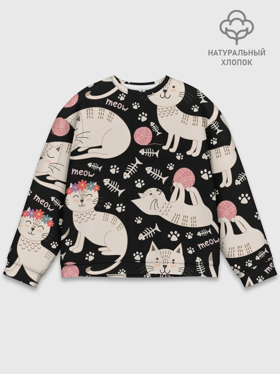 Мужской свитшот базовый / Милые кошечки