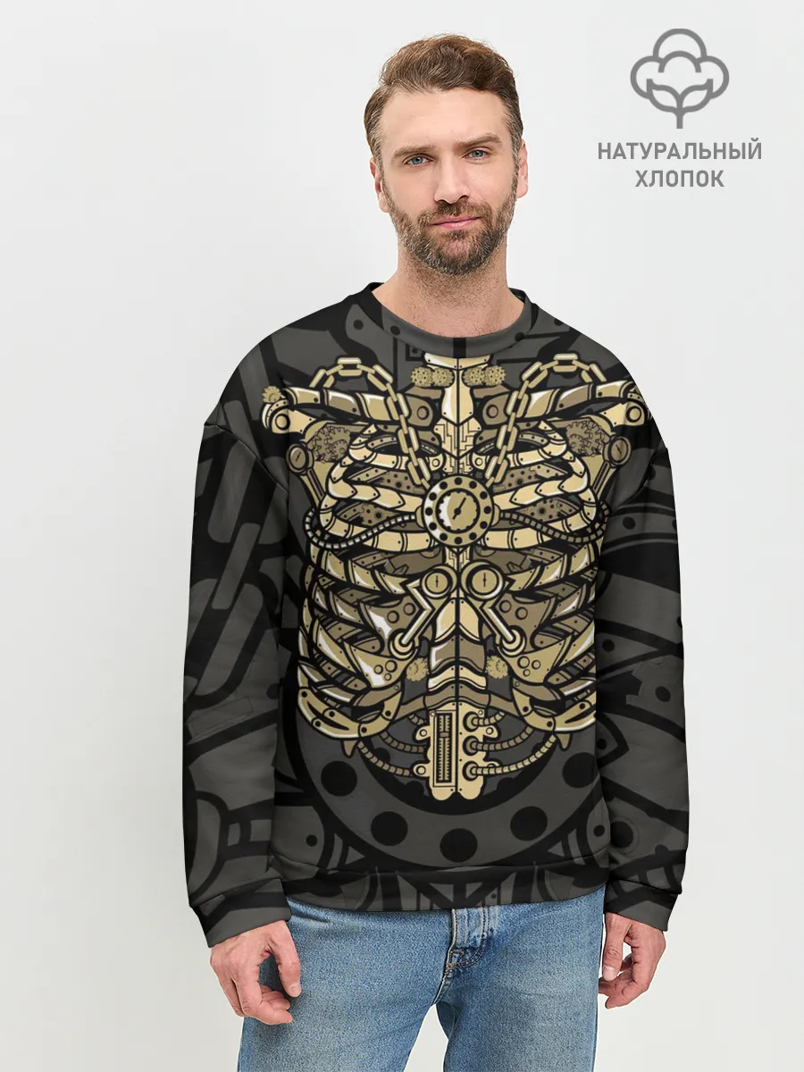 Мужской свитшот базовый / Стимпанк Скелет