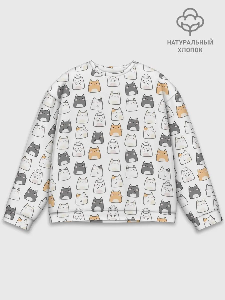 Мужской свитшот базовый / Толстые котики