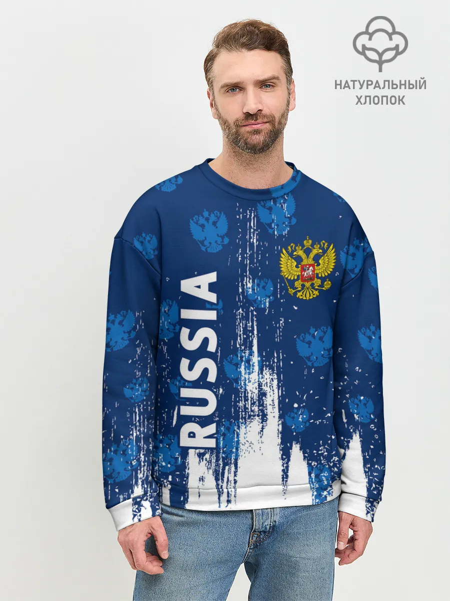 Мужской свитшот базовый / RUSSIA / РОССИЯ